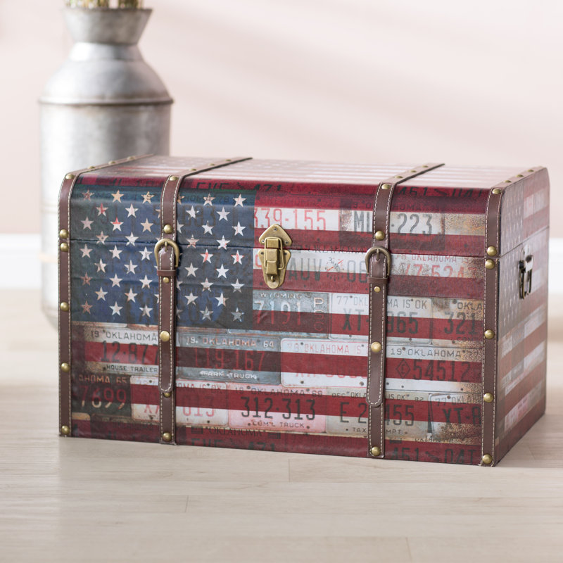 Charlton Home Sumner Americana Decorative Home Storage Trunk & Reviews